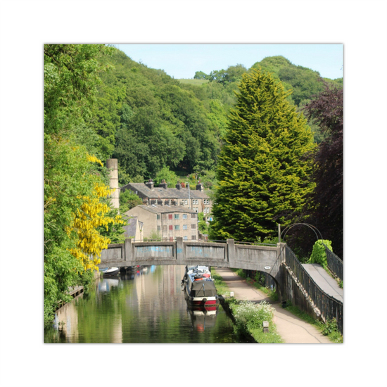 Giclée Mounted Wall Art Prints. Hebden Bridge. The Rochdale Canal. West Yorkshire. England.