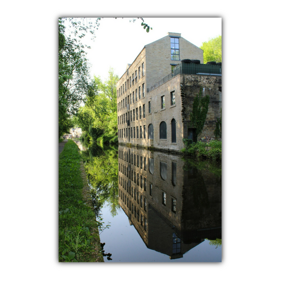 Giclée Mounted Wall Art Prints. Luddendenfoot  Cotton Mill. The Rochdale Canal. West Yorkshire. England.