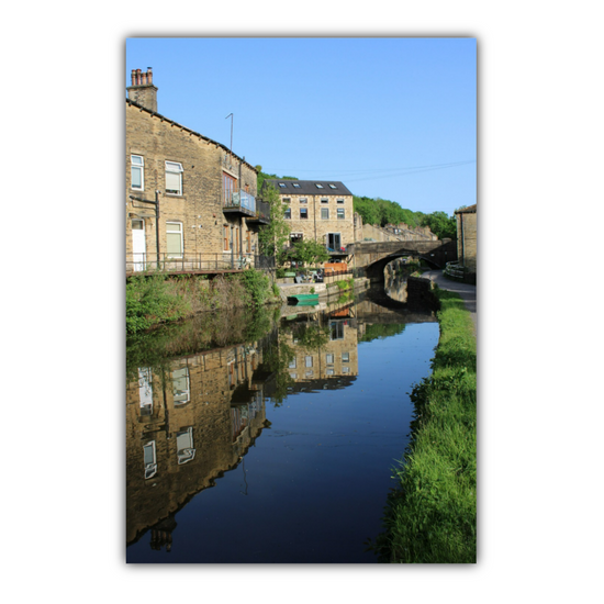 Giclée Mounted Wall Art Prints. Luddendenfoot. The  Rochdale Canal. West Yorkshire. England.