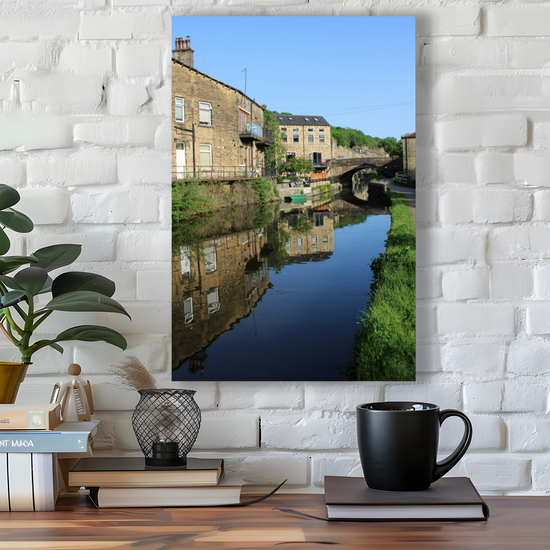Giclée Mounted Wall Art Prints. Luddendenfoot. The  Rochdale Canal. West Yorkshire. England.