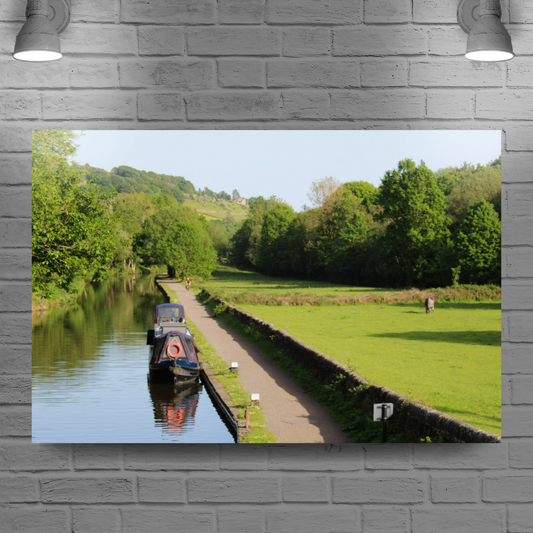 Giclée Mounted Wall Art Prints. Sowerby Bridge. The Rochdale Canal. West Yorkshire. England.