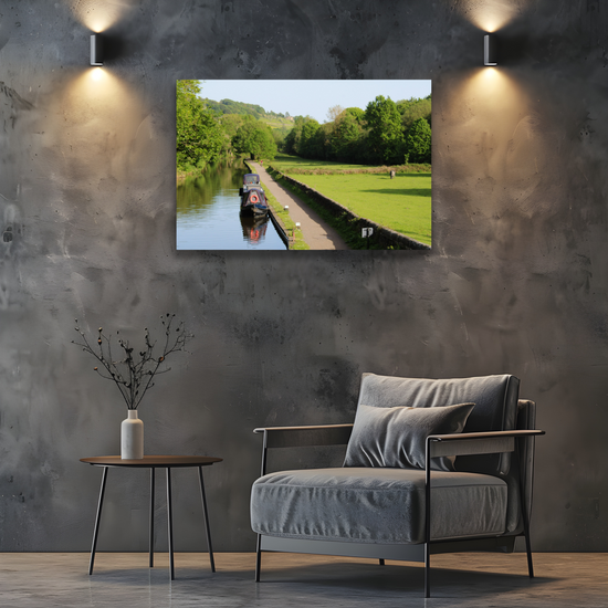 Giclée Mounted Wall Art Prints. Sowerby Bridge. The Rochdale Canal. West Yorkshire. England.