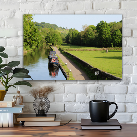 Giclée Mounted Wall Art Prints. Sowerby Bridge. The Rochdale Canal. West Yorkshire. England.