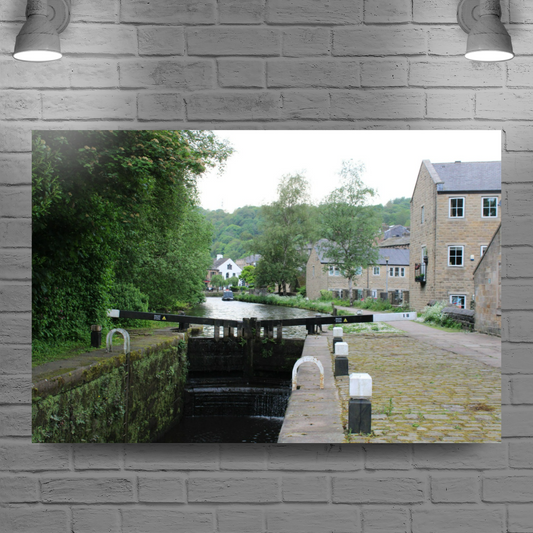 Giclée Mounted Wall Art Prints. Todmorden. The Rochdale Canal. West Yorkshire. England.