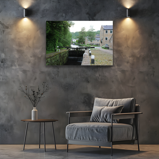 Giclée Mounted Wall Art Prints. Todmorden. The Rochdale Canal. West Yorkshire. England.