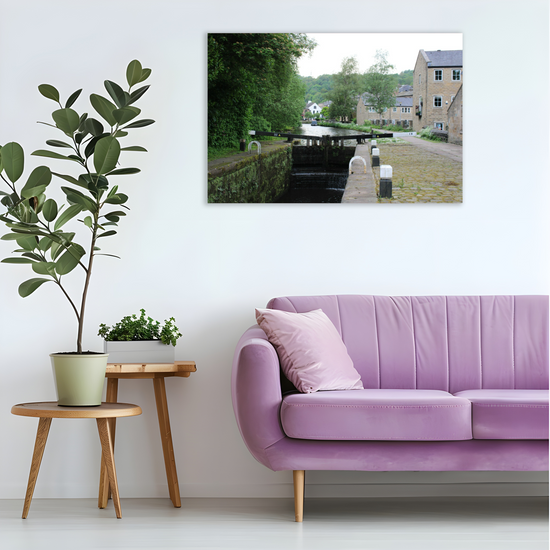 Giclée Mounted Wall Art Prints. Todmorden. The Rochdale Canal. West Yorkshire. England.