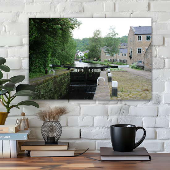 Giclée Mounted Wall Art Prints. Todmorden. The Rochdale Canal. West Yorkshire. England.