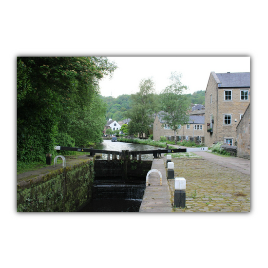 Giclée Mounted Wall Art Prints. Todmorden. The Rochdale Canal. West Yorkshire. England.