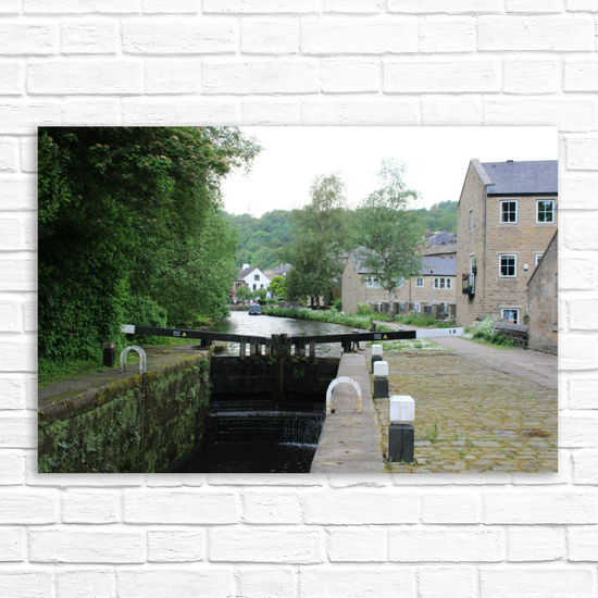 Giclée Mounted Wall Art Prints. Todmorden. The Rochdale Canal. West Yorkshire. England.