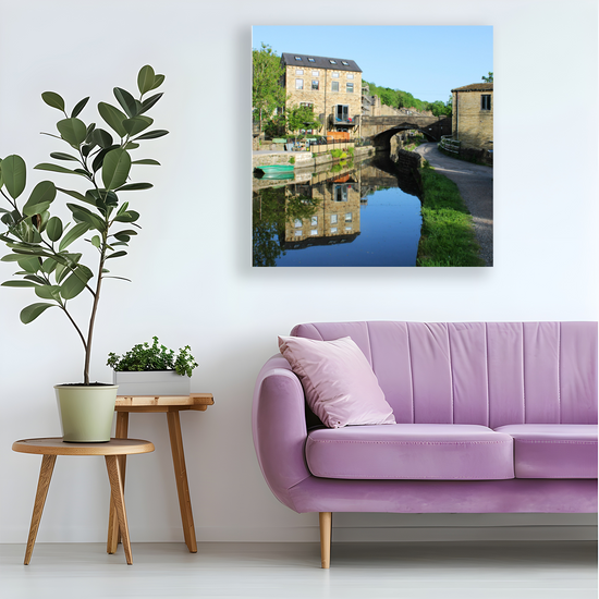Giclée Mounted Wall Art  Prints. Luddendenfoot. The Rochdale Canal. West Yorkshire. England.