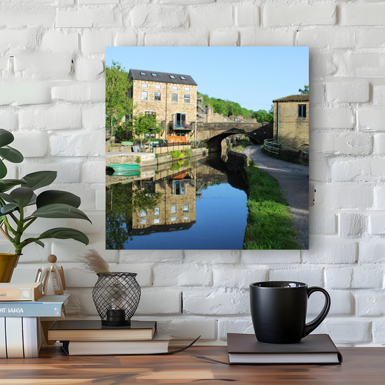 Giclée Mounted Wall Art  Prints. Luddendenfoot. The Rochdale Canal. West Yorkshire. England.