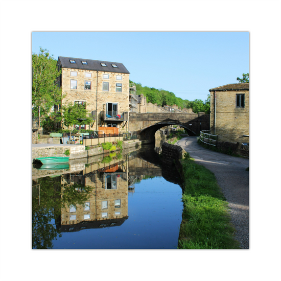 Giclée Mounted Wall Art  Prints. Luddendenfoot. The Rochdale Canal. West Yorkshire. England.