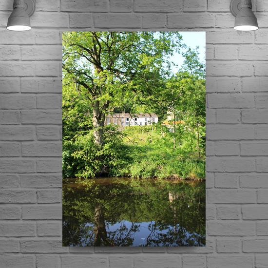 Giclée Mounted Wall Art Prints. Sowerby Bridge. The Rochdale Canal. West Yorkshire. England.