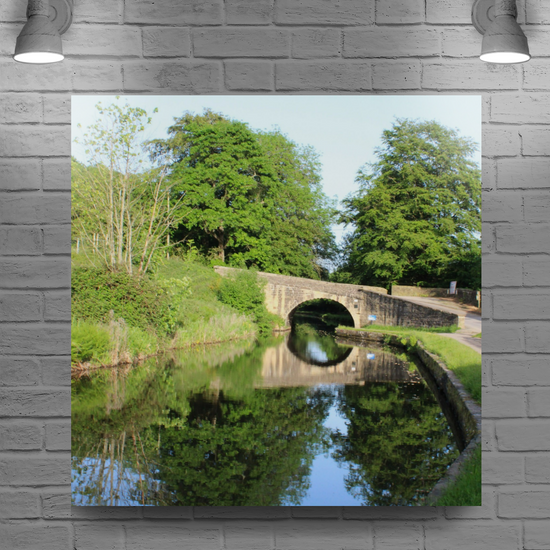 Giclée Mounted Wall Art Prints. Mytholmroyd. The Rochdale Canal. West Yorkshire. England.