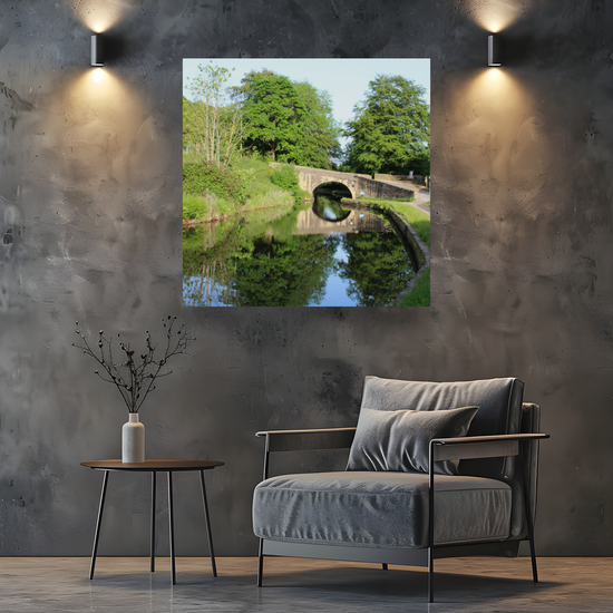Giclée Mounted Wall Art Prints. Mytholmroyd. The Rochdale Canal. West Yorkshire. England.