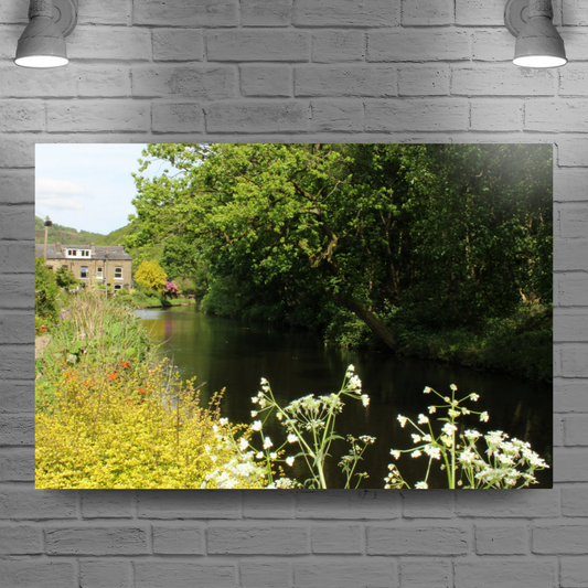Giclée Mounted Wall Art Prints. Eastwood. The Rochdale Canal. West Yorkshire. England.
