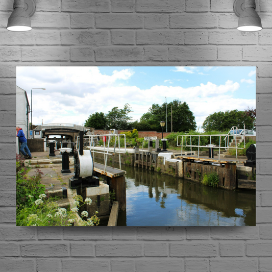 Giclée Mounted Wall Art Prints. Torksey Lock. Fossdyke  Navigation. Lincolnshire. England.