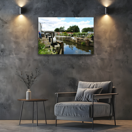 Giclée Mounted Wall Art Prints. Torksey Lock. Fossdyke  Navigation. Lincolnshire. England.