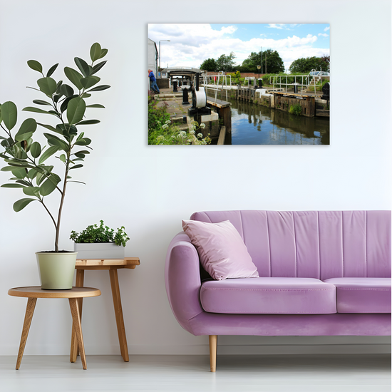 Giclée Mounted Wall Art Prints. Torksey Lock. Fossdyke  Navigation. Lincolnshire. England.