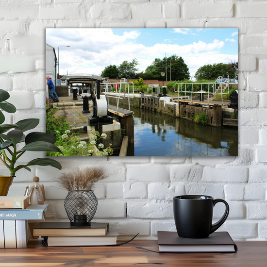 Giclée Mounted Wall Art Prints. Torksey Lock. Fossdyke  Navigation. Lincolnshire. England.