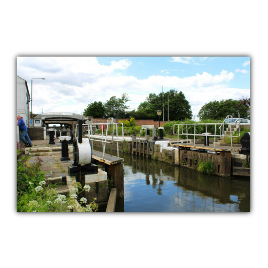 Giclée Mounted Wall Art Prints. Torksey Lock. Fossdyke  Navigation. Lincolnshire. England.