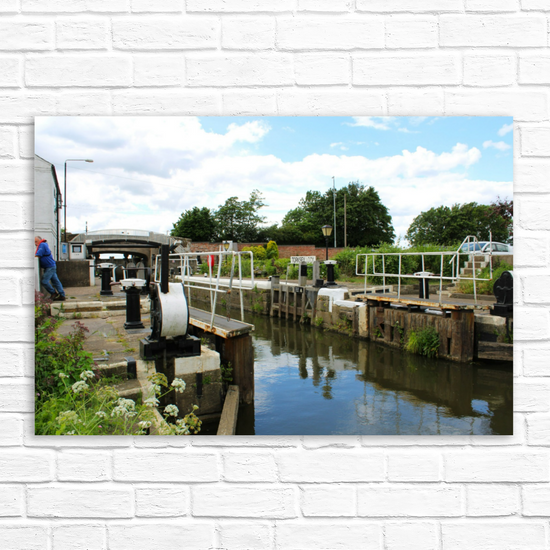 Giclée Mounted Wall Art Prints. Torksey Lock. Fossdyke  Navigation. Lincolnshire. England.