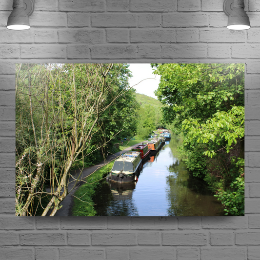 Giclée Mounted Wall Art Prints. Eastwood. The Rochdale Canal. West Yorkshire. England.