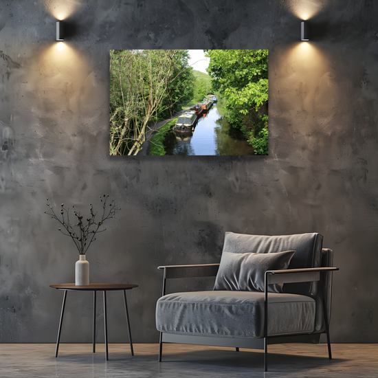 Giclée Mounted Wall Art Prints. Eastwood. The Rochdale Canal. West Yorkshire. England.