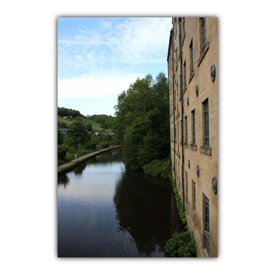 Giclée Mounted Wall Art Prints. Victorian Mill. Todmorden. The Rochdale Canal. West Yorkshire. England.