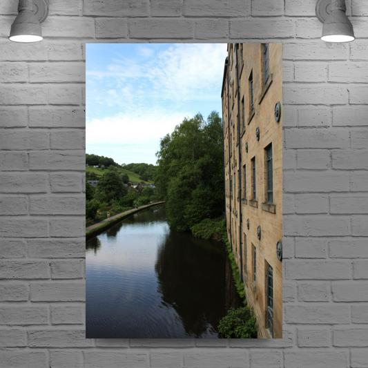 Giclée Mounted Wall Art Prints. Victorian Mill. Todmorden. The Rochdale Canal. West Yorkshire. England.