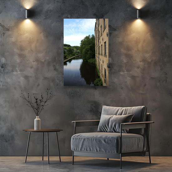 Giclée Mounted Wall Art Prints. Victorian Mill. Todmorden. The Rochdale Canal. West Yorkshire. England.