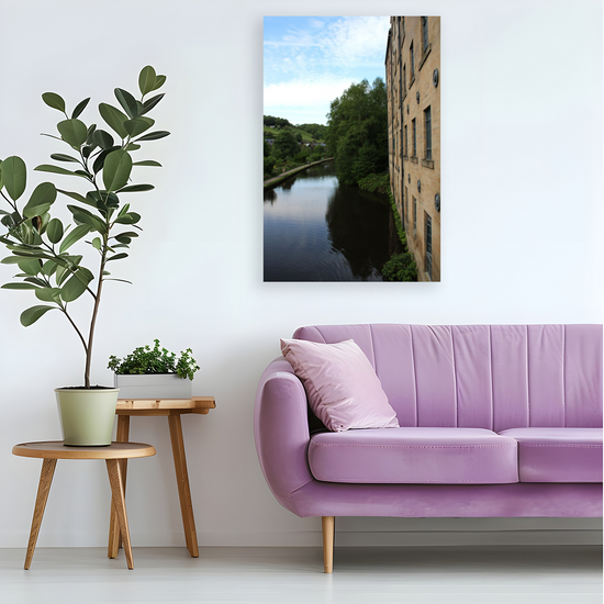 Giclée Mounted Wall Art Prints. Victorian Mill. Todmorden. The Rochdale Canal. West Yorkshire. England.