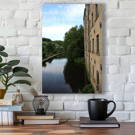 Giclée Mounted Wall Art Prints. Victorian Mill. Todmorden. The Rochdale Canal. West Yorkshire. England.