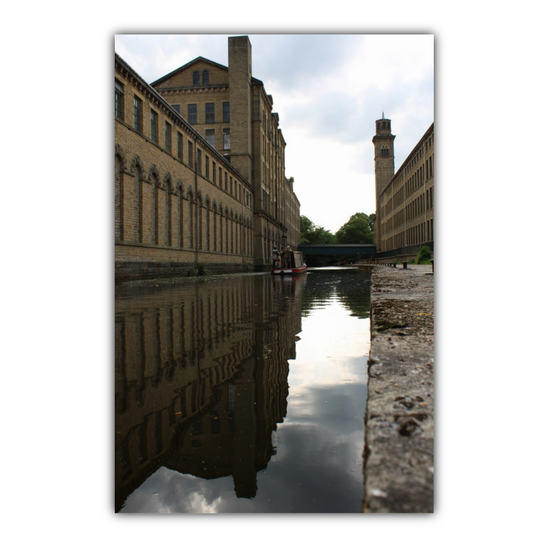 Giclée Mounted Wall Art Prints. Salts Mill. Saltaire. The Leeds To Liverpool Canal. West Yorkshire. England.