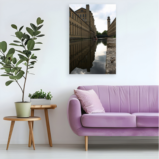 Giclée Mounted Wall Art Prints. Salts Mill. Saltaire. The Leeds To Liverpool Canal. West Yorkshire. England.