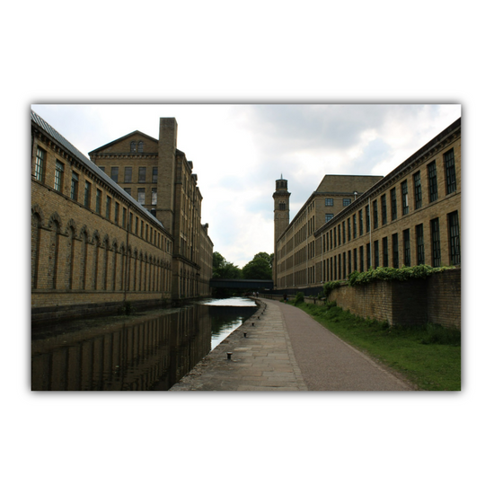 Giclée Mounted Wall Art Prints. Saltaire  Salts Mill. The Leeds to Liverpool Canal. West Yorkshire. England.