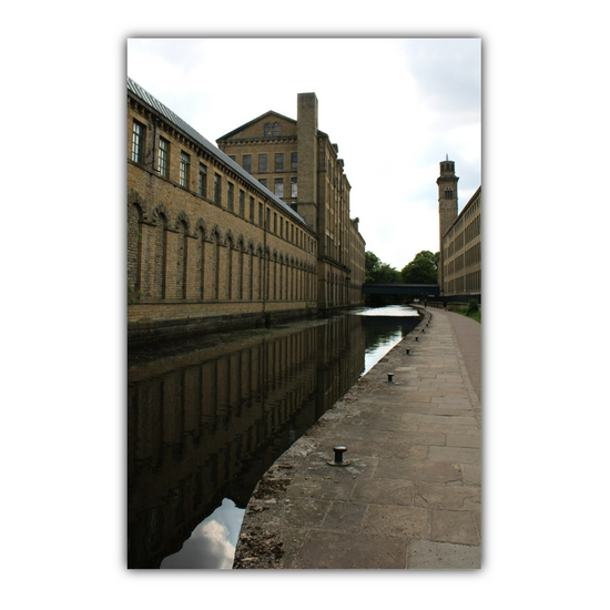 Giclée Mounted Wall Art Prints. Saltaire Salts Mill. The Leeds To Liverpool Canal. West Yorkshire. England.