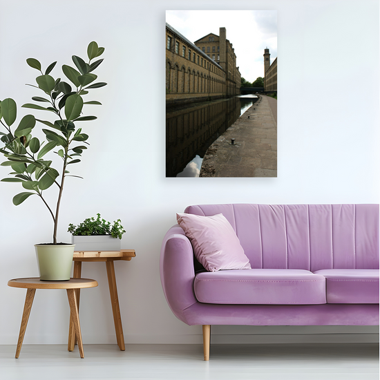 Giclée Mounted Wall Art Prints. Saltaire Salts Mill. The Leeds To Liverpool Canal. West Yorkshire. England.
