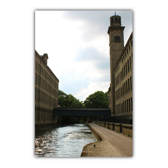 Giclee Mounted Wall Art Prints. Saltaire Salt Mill. The London To Liverpool Canal. West Yorkshire. England.