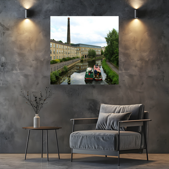 Giclée Mounted Wall Art Prints. Bingley. The Leeds To Liverpool Canal. West Yorkshire. England.