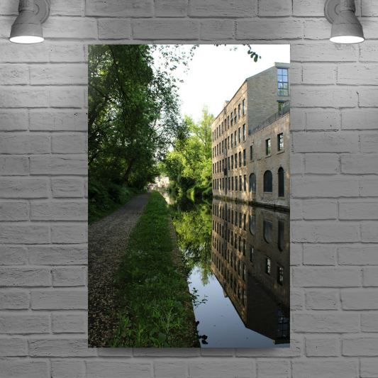 Giclée Mounted Wall Art Prints. Luddendenfoot. The Rochdale Canal. West Yorkshire. England.