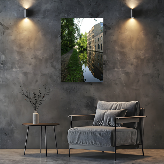 Giclée Mounted Wall Art Prints. Luddendenfoot. The Rochdale Canal. West Yorkshire. England.