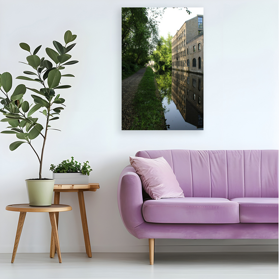 Giclée Mounted Wall Art Prints. Luddendenfoot. The Rochdale Canal. West Yorkshire. England.