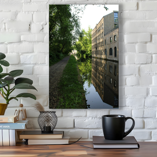 Giclée Mounted Wall Art Prints. Luddendenfoot. The Rochdale Canal. West Yorkshire. England.