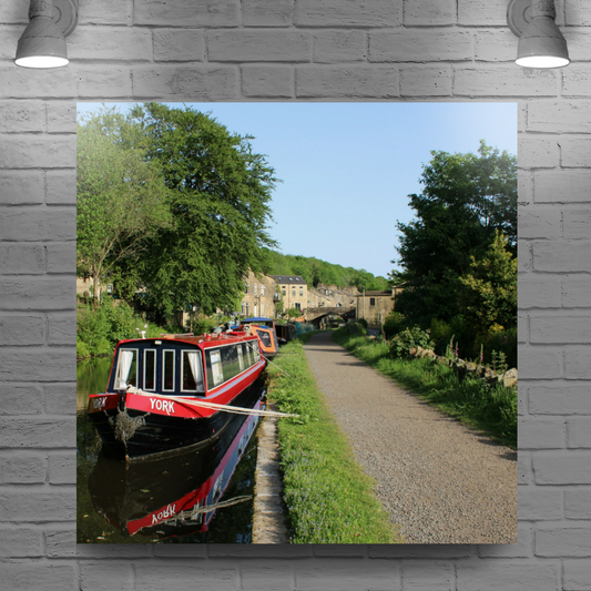 Giclée Mounted Wall Art Prints. Luddendenfoot. The Rochdale Canal. West Yorkshire. England.
