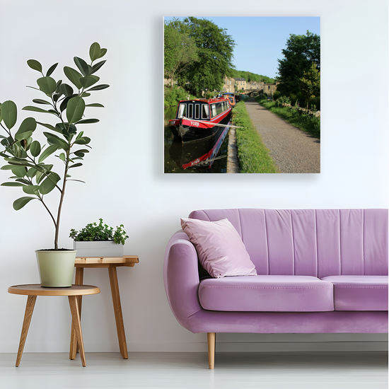 Giclée Mounted Wall Art Prints. Luddendenfoot. The Rochdale Canal. West Yorkshire. England.