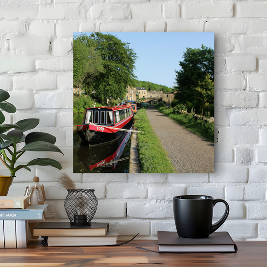 Giclée Mounted Wall Art Prints. Luddendenfoot. The Rochdale Canal. West Yorkshire. England.