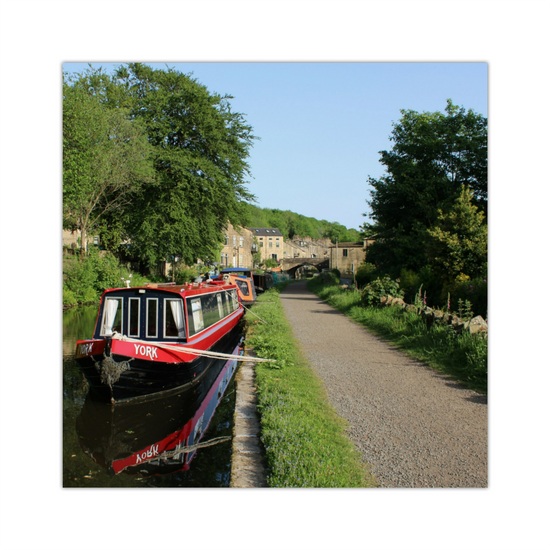 Giclée Mounted Wall Art Prints. Luddendenfoot. The Rochdale Canal. West Yorkshire. England.