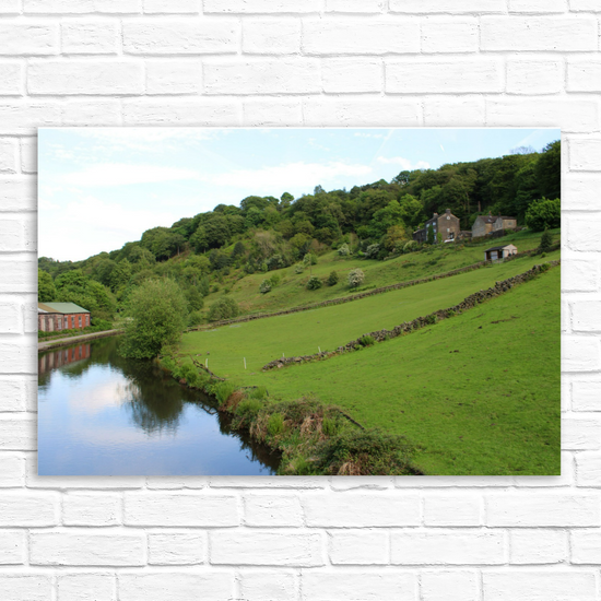 Giclée Mounted Wall Art Prints. Todmorden. The Rochdale Canal. West Yorkshire. England.