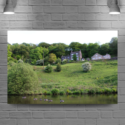 Giclee Mounted Wall Art Prints. Todmordern. The Rochdale Canal. West Yorkshire. England.